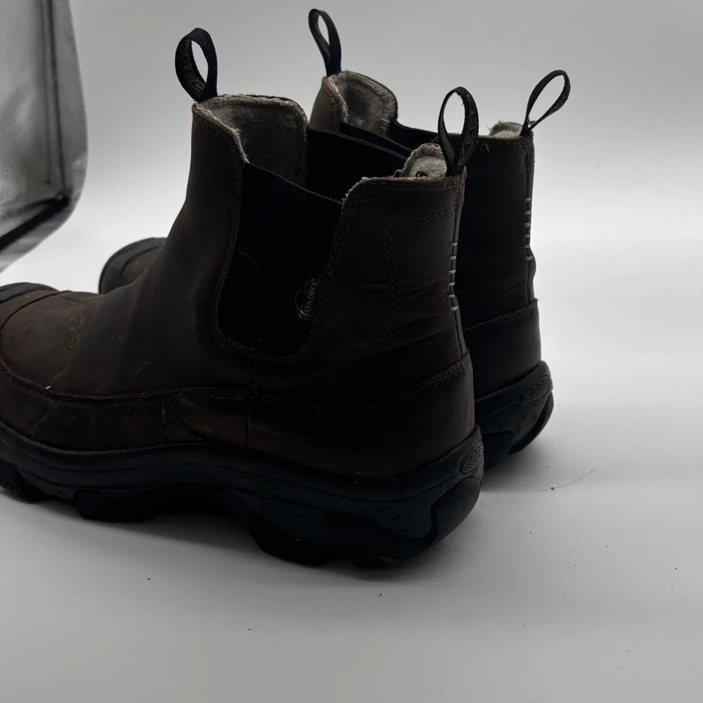 KEEN Anchorage Waterproof Insulated Leather Chelsea Boots Men 10 Brown